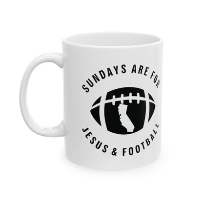 Sundays Are For Jesus And Football California Mug