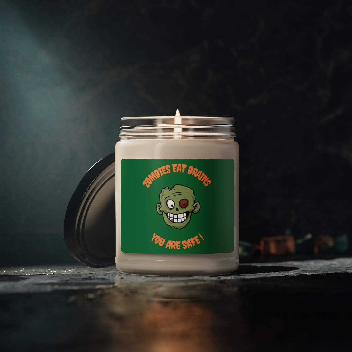 Zombies Eat Brains You Are Safe Candle 3