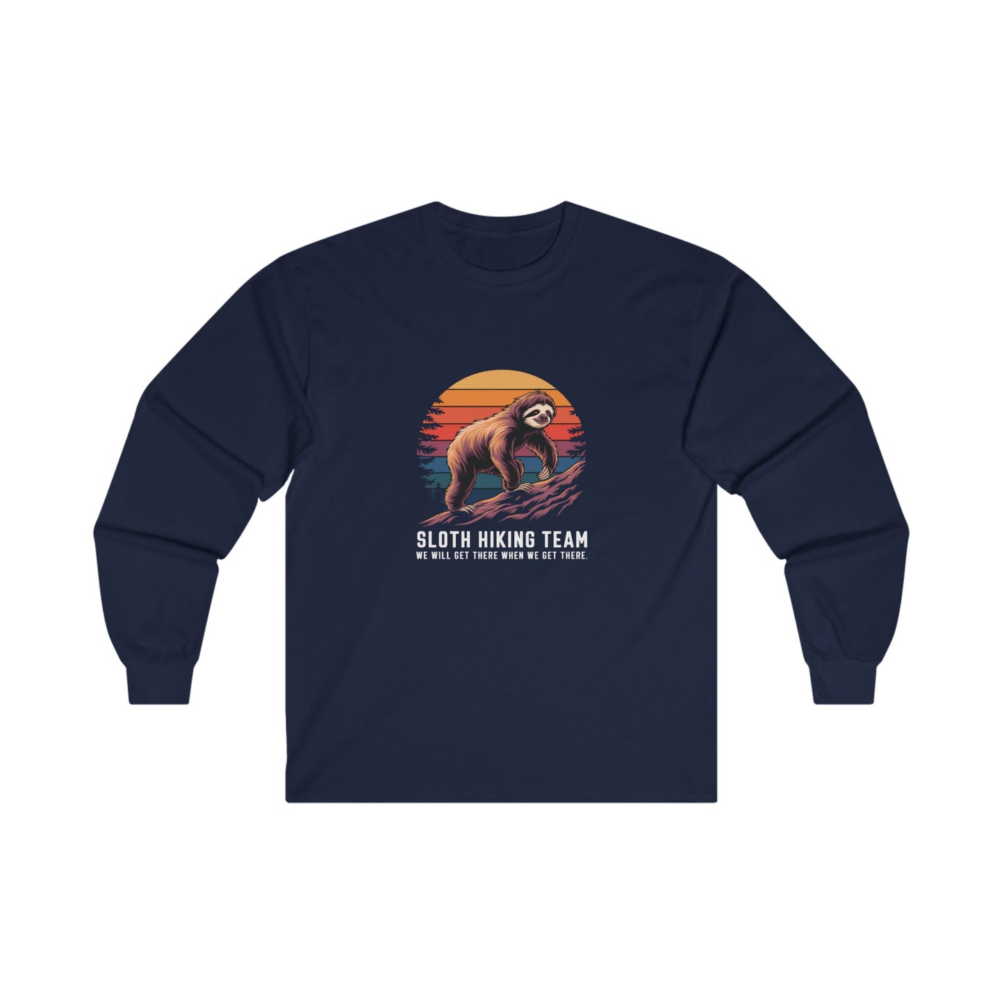 Sloth Hiking Team Adult Long Sleeve T-shirt