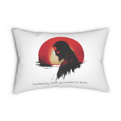 Jesus, Guided by faith, grounded in love.  Pillow