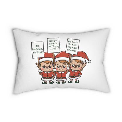 Christmas Elves On Strike Pillow