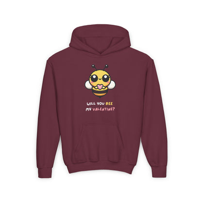 Will You Bee My Valentine Kids/Teen Hoodie