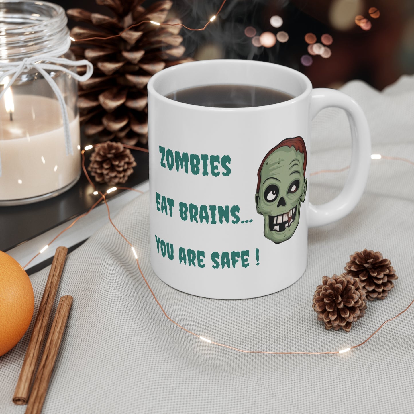 Zombies Eat Brains You Are Safe Mug 2