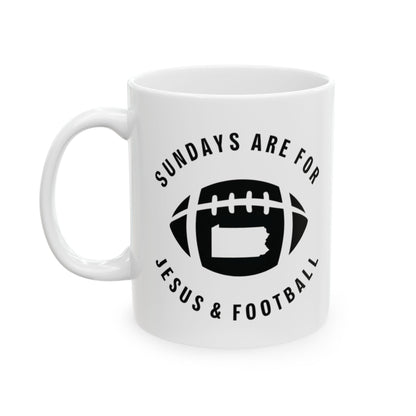 Sundays Are For Jesus And Football Pennsylvania Mug