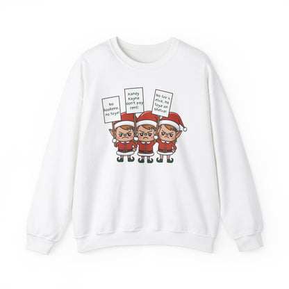 Christmas Elves On Strike Adult Sweatshirt