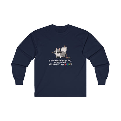 Snoring Frenchie Adult Long Sleeve T-shirt