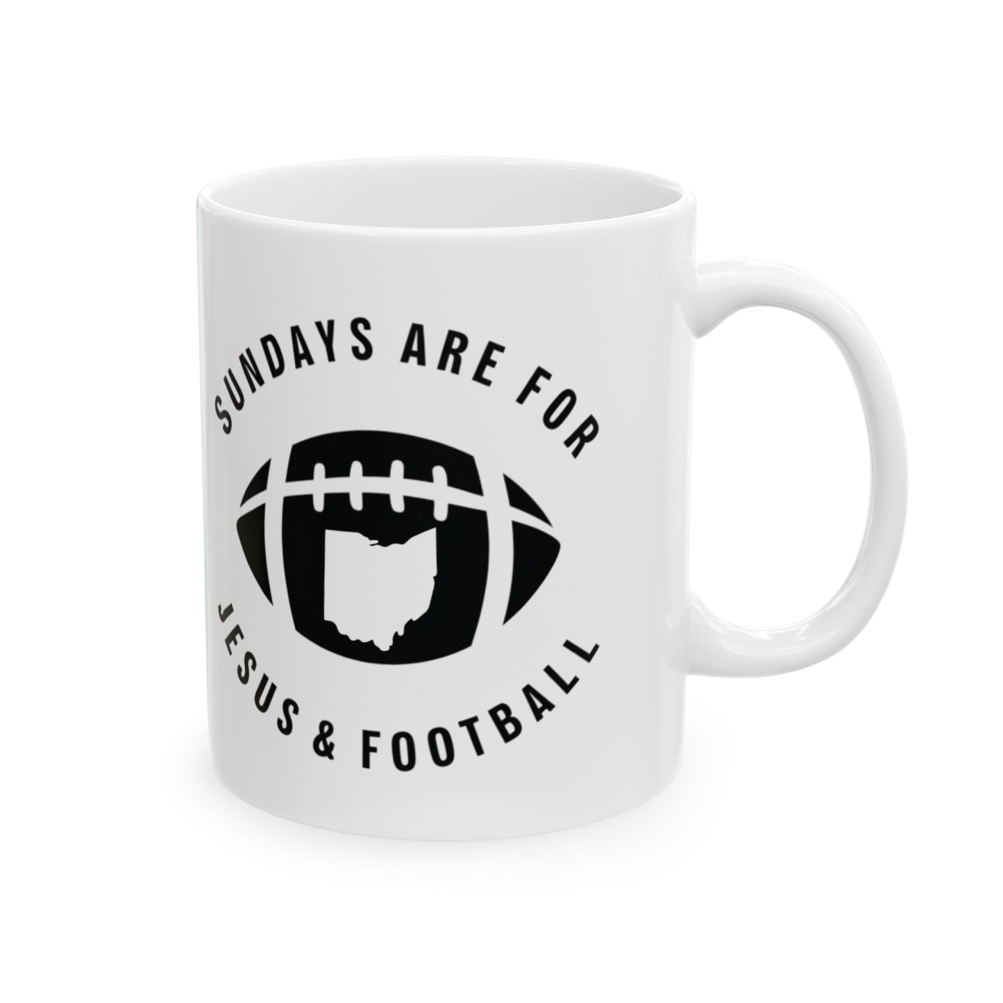 Sundays Are For Jesus And Football Ohio Mug