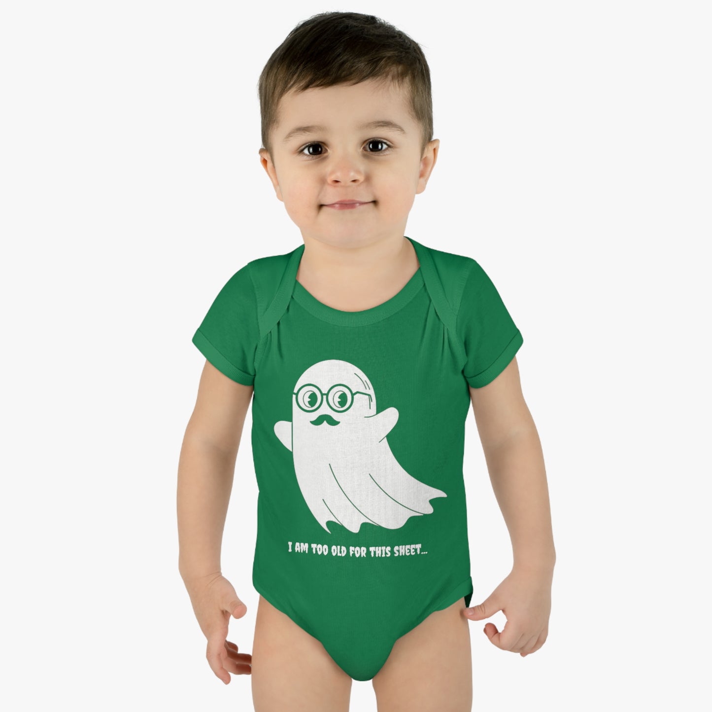 I Am Too Old For That Sheet Infant Halloween Baby Rib Bodysuit