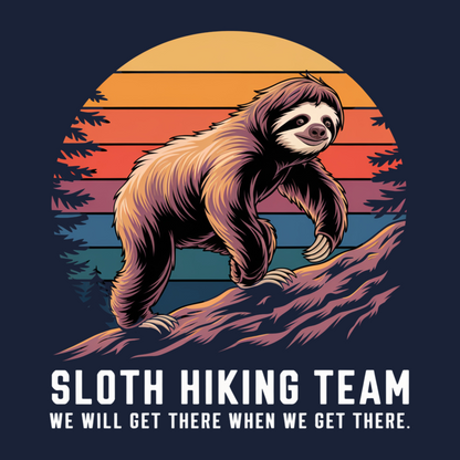 Sloth Hiking Team Adult T-shirt