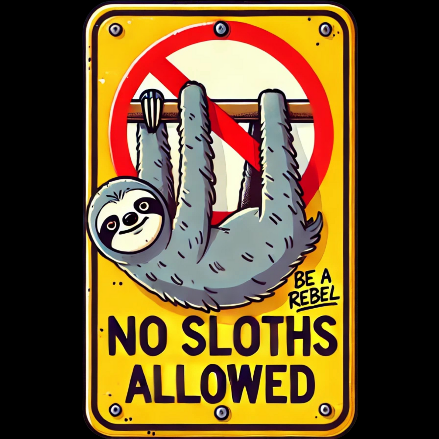 No Sloth Allowed, Be a Rebel Adult Long Sleeve T-shirt