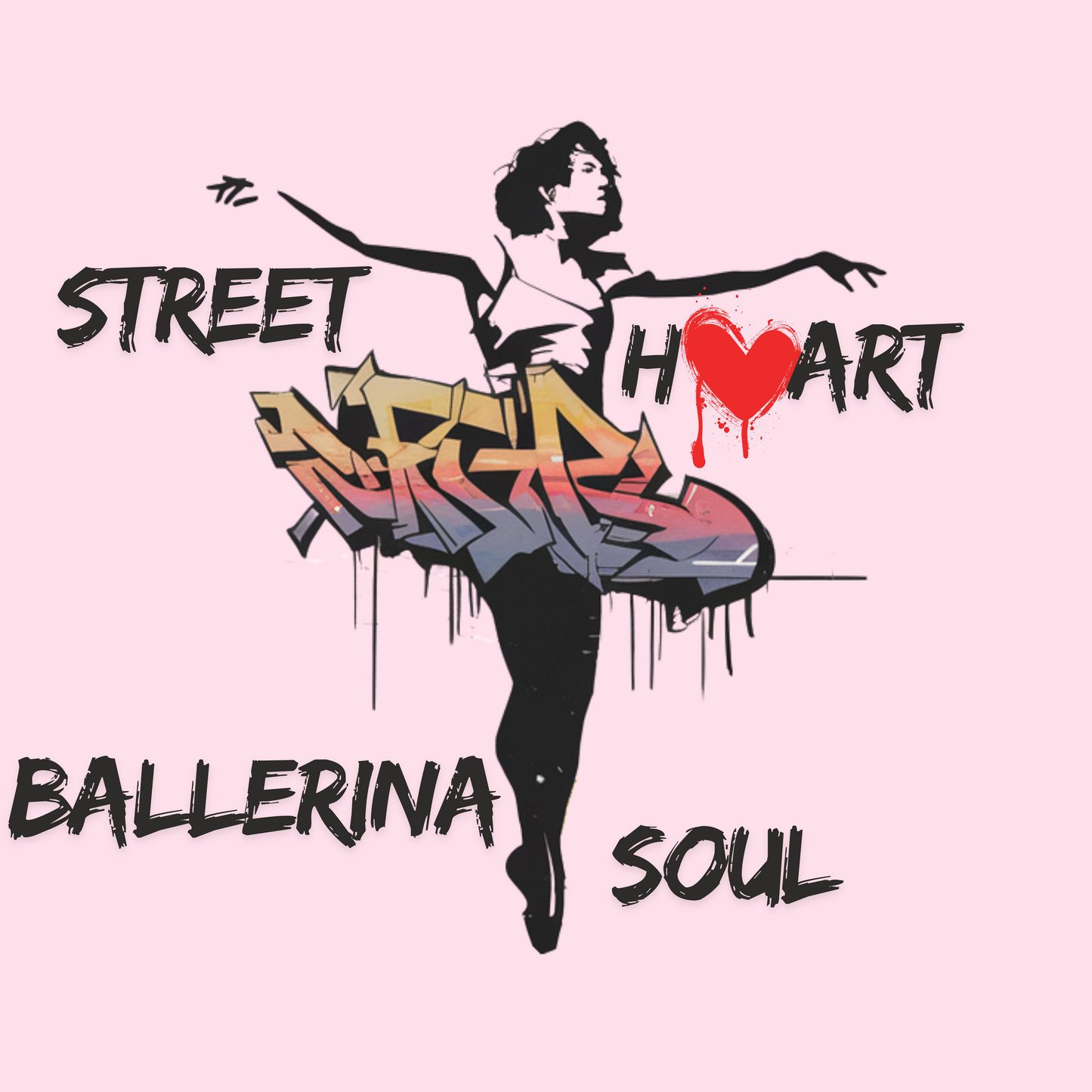 Street Art Ballerina Soul Adult Long Sleeve T-shirt