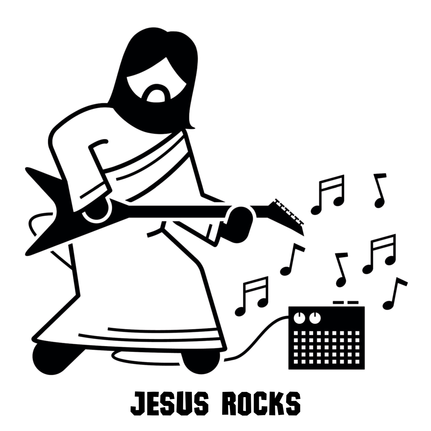 Jesus Rocks Adult Long Sleeve T-shirt