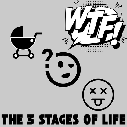 The 3 Stages Of Life - Birth - WTF - Death Adult Long Sleeve T-shirt