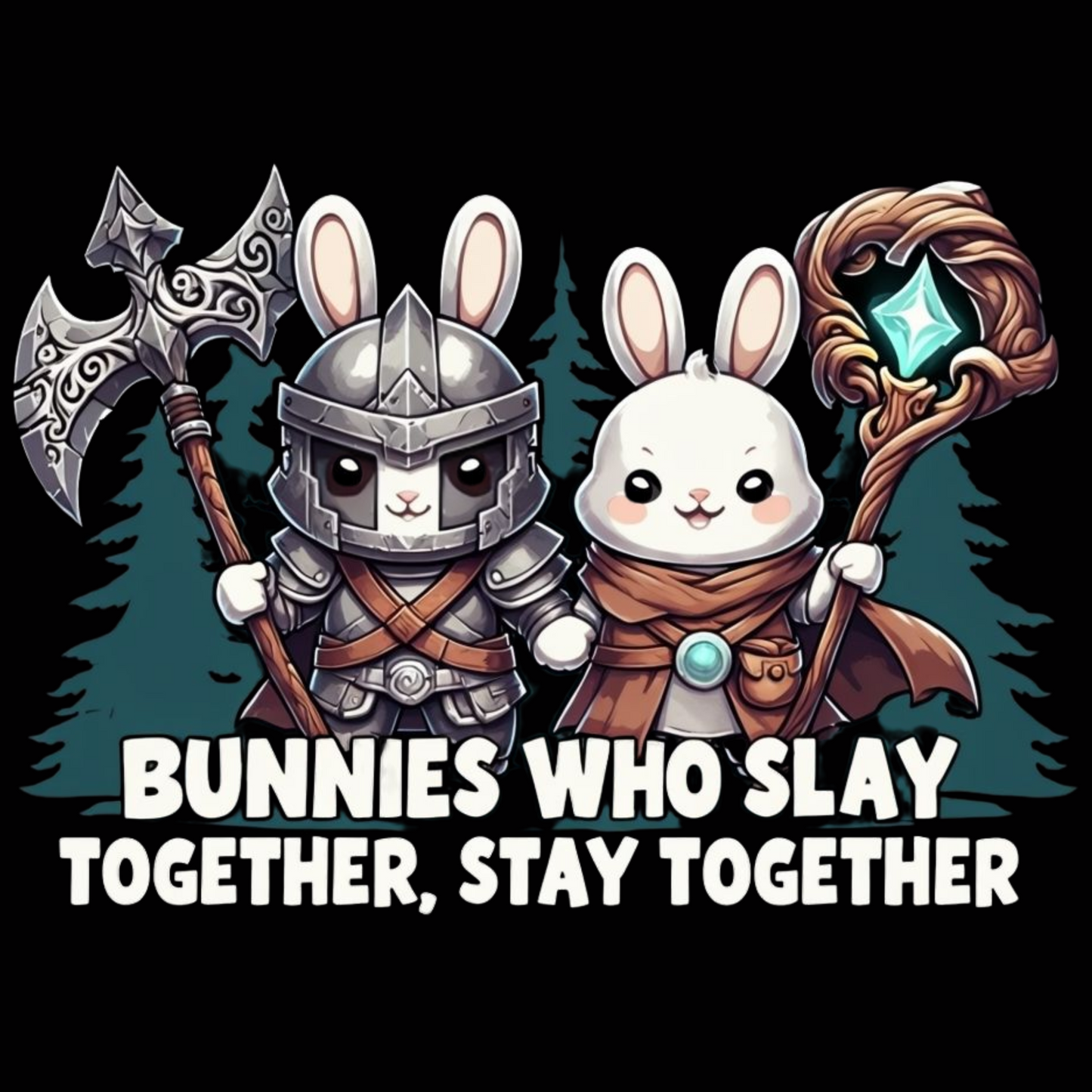 Bunnies Who Slay Together, Stay Together Adult T-shirt