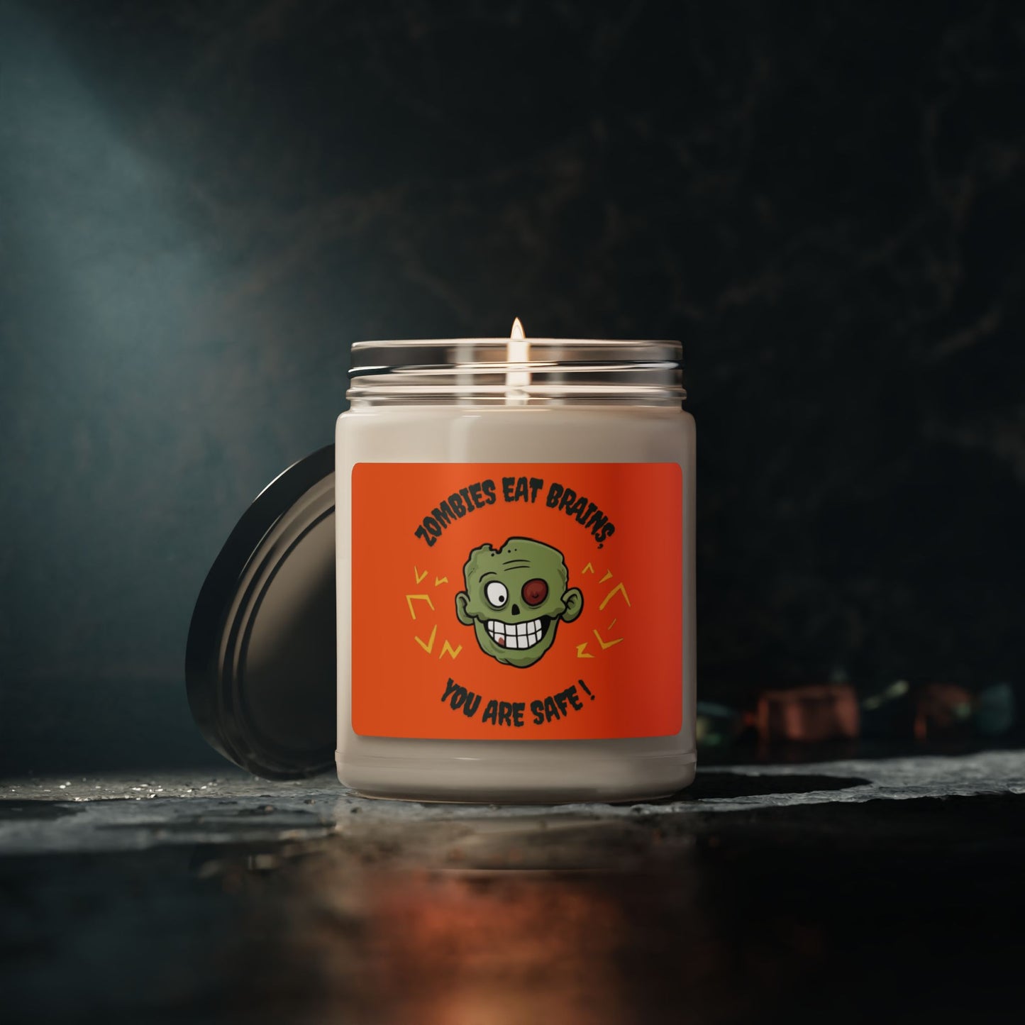 Zombies Eat Brains You Are Safe Candle 2