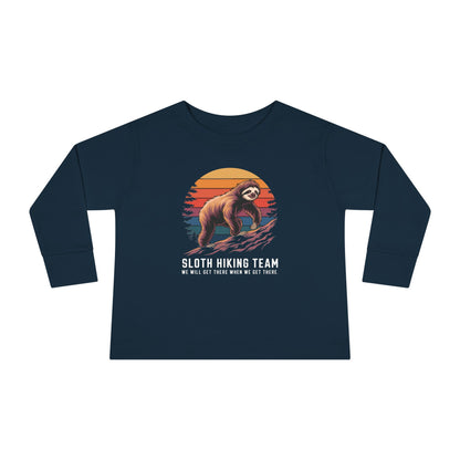 Sloth Hiking Team Toddler Long Sleeve T-shirt