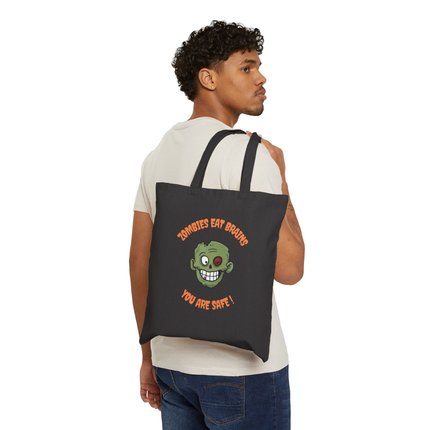 Zombies Eat Brains You Are Safe Trick-or-Treat Bag 3