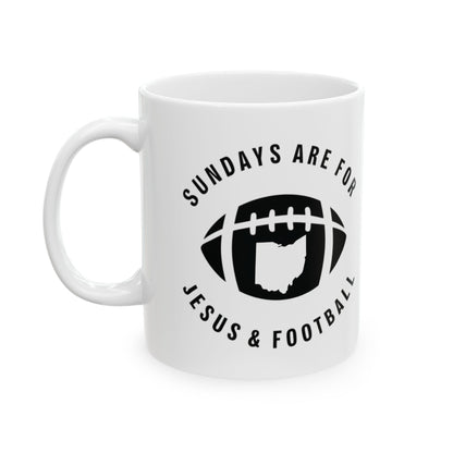 Sundays Are For Jesus And Football Ohio Mug