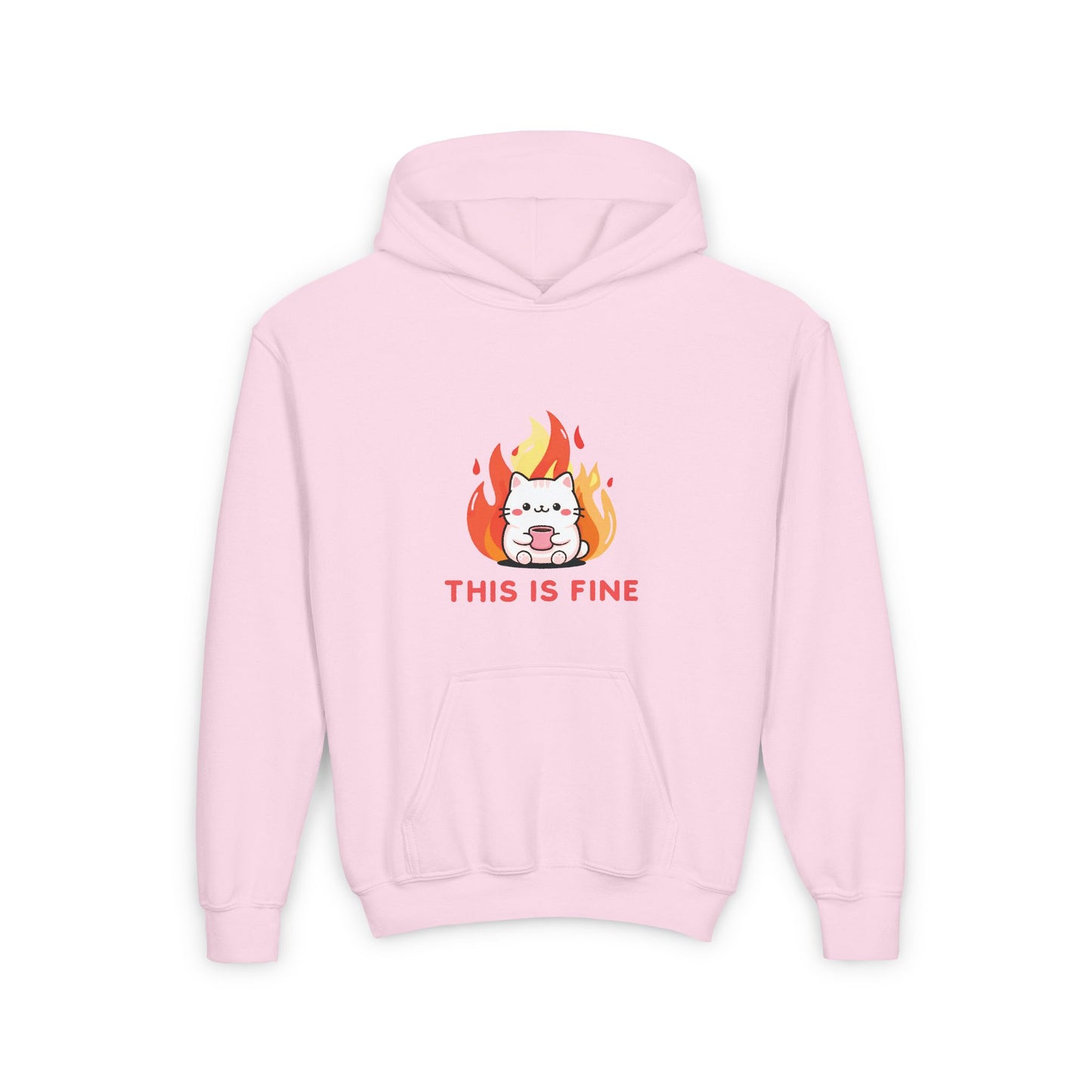 This Is Fine Kids/Teen Hoodie