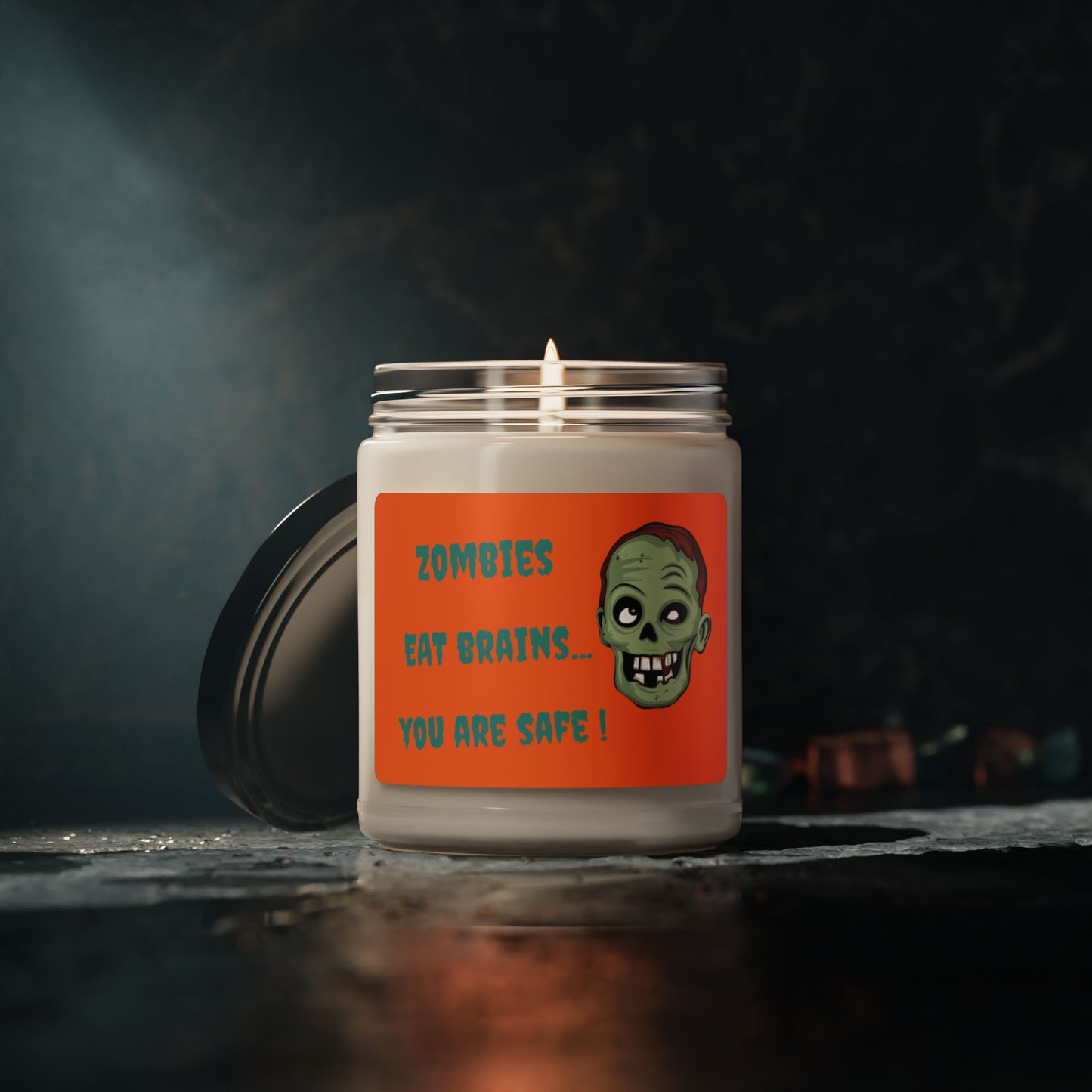 Zombies Eat Brains You Are Safe Candle 1