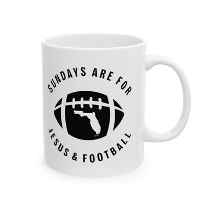 Sundays Are For Jesus And Football Florida Mug