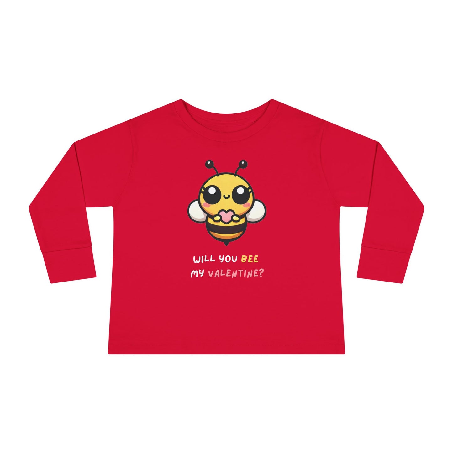 Will You Bee My Valentine Toddler Long Sleeve T-shirt