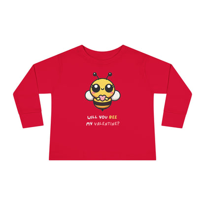 Will You Bee My Valentine Toddler Long Sleeve T-shirt