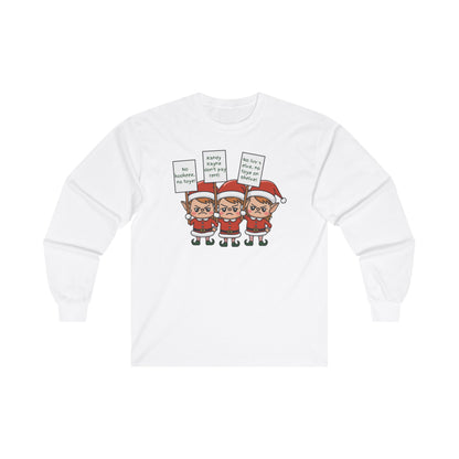 Christmas Elves On Strike Adult Long Sleeve T-shirt