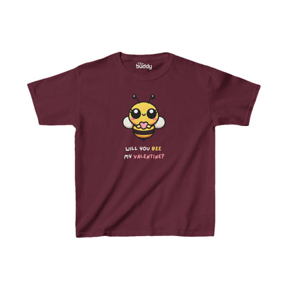 Will You Bee My Valentine Kids/Teen T-shirt